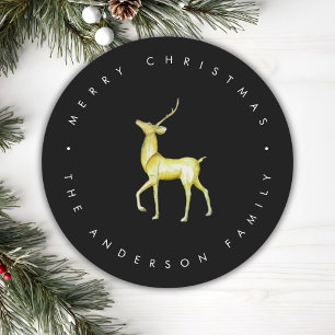 Porta-copo De Papel Redondo Reindeer preto e branco minimalista