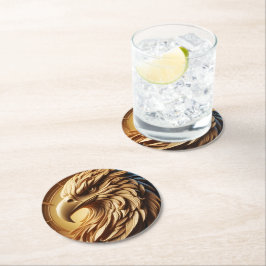 Porta-copo De Papel Redondo Relógio do Águia Majestosa