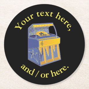 Porta-copo De Papel Redondo Retro Jukebox