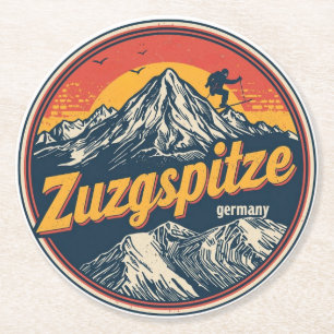 Porta-copo De Papel Redondo Retro Zugspitze bávaro presentes ao ar livre natur