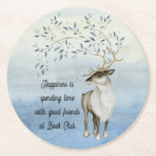 Porta-copo De Papel Redondo Reunião do Grupo de Leitura do Clube de Livro