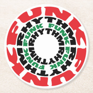 Porta-copo De Papel Redondo Ritmo Funk Funk Rhythm