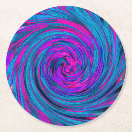 Porta-copo De Papel Redondo Ritmo retrorreflector, cor-de-rosa-quente, roxo e