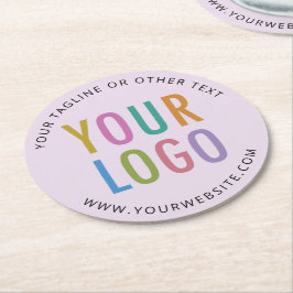 Porta-copo De Papel Redondo Rocos de Papel Personalizados Roxo com Logotipo Cu