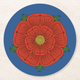 Porta-copo De Papel Redondo Rosa vermelha de Lancaster