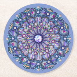 Porta-copo De Papel Redondo Rosace Azul