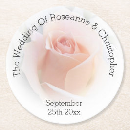 Porta-copo De Papel Redondo Rosebud Rosa Rosa-Rosa-Porta copos De Papel Redond