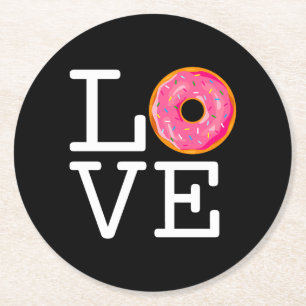 Porta-copo De Papel Redondo Rosquinha Love