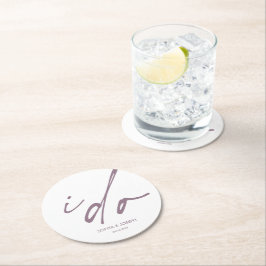 Porta-copo De Papel Redondo Roteiro Elegante De Dia De Casamento Eu Faço