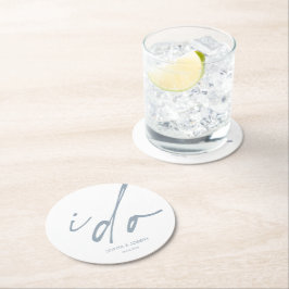 Porta-copo De Papel Redondo Roteiro Elegante De Dia De Casamento Eu Faço