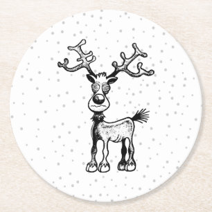 Porta-copo De Papel Redondo Rudolphs Christmas