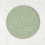 Porta-copo De Papel Redondo Sábio Whimsage Green Oh Baby<br><div class="desc">Apresentamos a nossa porta copos de papel branco verde oh baby round , perfeita para a sua simples celebração do livro moderno em qualquer estação do ano! Esta porta copos tem uma vibração biquica, neutra em termos de gênero, com uma caligrafia elegante e uma delicada design minimalista, fazer ideal para...</div>