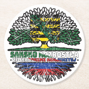 Porta-copo De Papel Redondo Sachsen Sächsisch Sorbisch Sorben Baum Wurzel