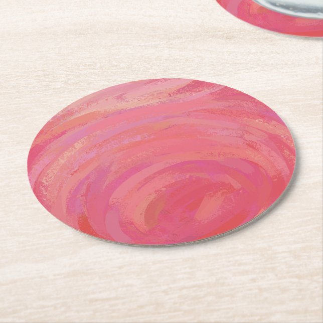 Porta-copo De Papel Redondo Salmon Swirl (Angulado)