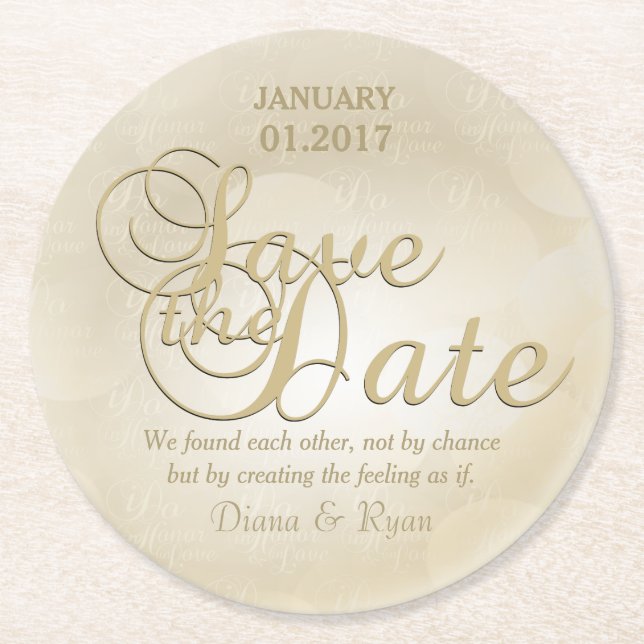 Porta-copo De Papel Redondo Salvar as Portas copos de Data (Frente)