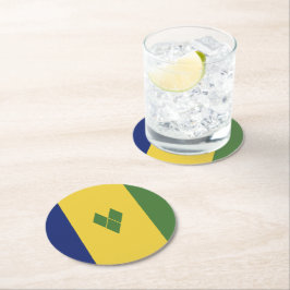 Porta-copo De Papel Redondo Santo Vincent e bandeira das Granadinas