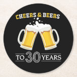 Porta-copo De Papel Redondo Saúde e Cervejas a 30 anos<br><div class="desc">Saúde e Cervejas à Porta copos de 30 anos</div>