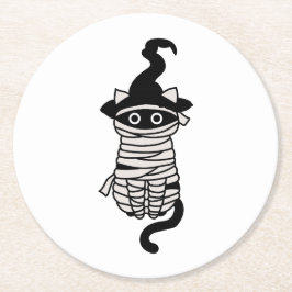 Porta-copo De Papel Redondo Scary cat wrapped