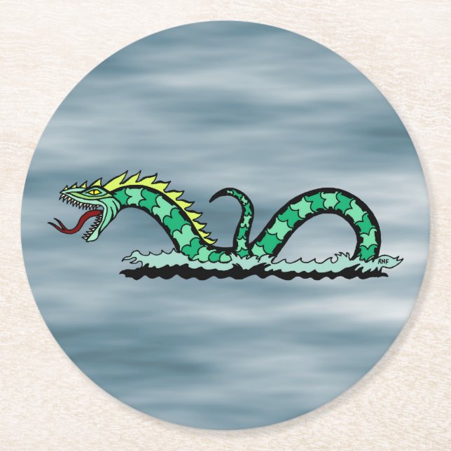 Porta-copo De Papel Redondo Sea Serpent (Frente)