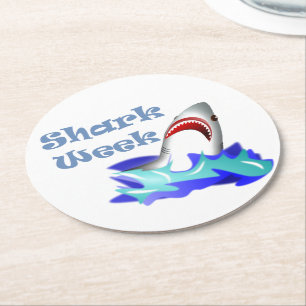 Porta-copo De Papel Redondo Semana do Tubarão