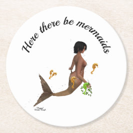 Porta-copo De Papel Redondo Sereia Bonita Com Porta copos De Papel Para Cavalo