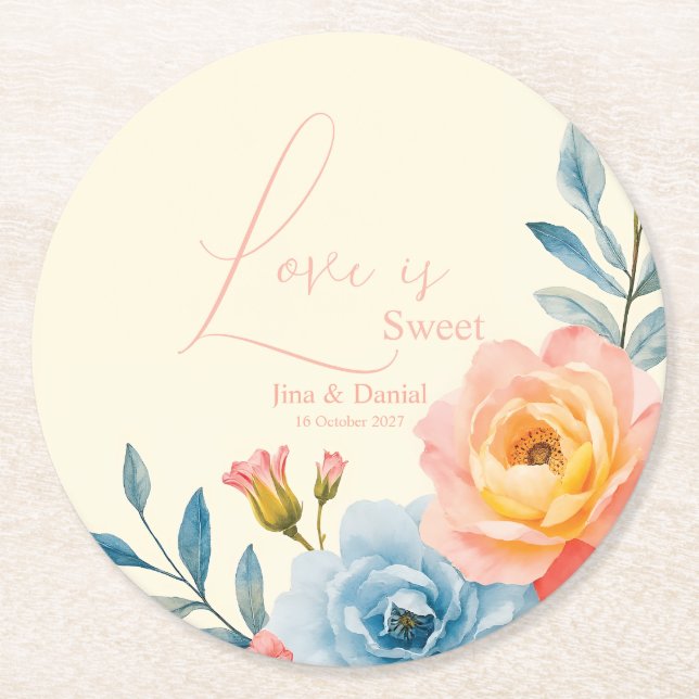 Porta-copo De Papel Redondo Serenata no Jardim (Frente)