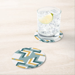 Porta-copo De Papel Redondo Set 6 posavasos de cartón con diseño geométrico