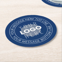 Porta-copo De Papel Redondo Seu logotipo e texto circular personalizável | Azu