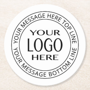 Porta-copo De Papel Redondo Seu Próprio Logotipo & Texto Circular Personalizáv