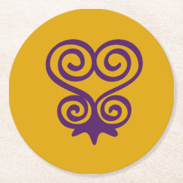 Porta-copo De Papel Redondo Símbolo africano Adinkra (Sankofa)