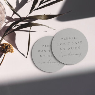 Porta-copo De Papel Redondo Simples Azul Não tome minha bebida Estou dançando