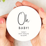 Porta-copo De Papel Redondo Simples Chá de fraldas Neutro Moderno, Querida!<br><div class="desc">Celebre a sua pequena com a nossa simples e moderna porta copos de papel redondo de bebê, chá de fraldas neutro, com um mínimo de preto-e-branco que seja moderno e bonito. Com a sua estética limpa e inspirada em boho, a vibração contemporânea e neutra em termos de gênero é perfeita...</div>