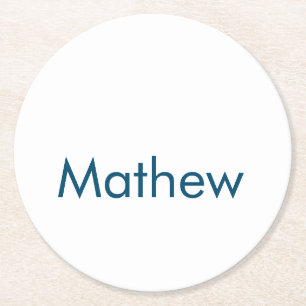 Porta-copo De Papel Redondo simples letra inicial monograma adicionar sua letr