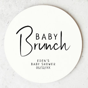 Porta-copo De Papel Redondo Simples Moderno Nneutro Baby Brunch