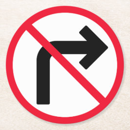 Porta-copo De Papel Redondo Sinal Proibido de Virar à Direita | Portas copos r