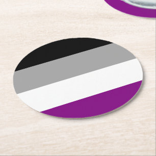Porta-copo De Papel Redondo Sinalizador de Orgulho Asexual