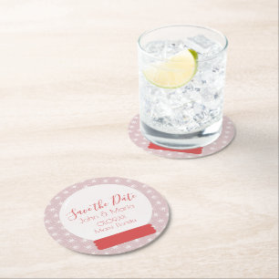 Porta-copo De Papel Redondo Snowglobe de Natal Snowflakes Salve a Data Round