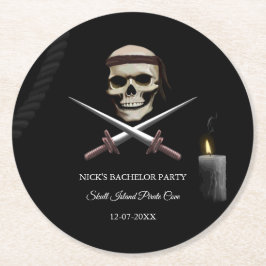 Porta-copo De Papel Redondo Solteiro/Festa de aniversário pirata - temática pi