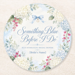 Porta-copo De Papel Redondo Something Blue Chá de Noiva | Hortênsia Azul