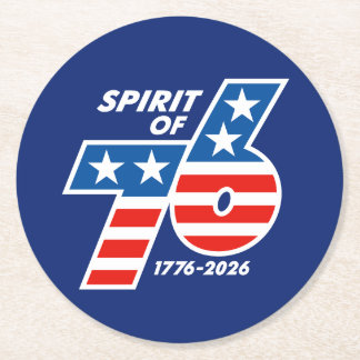 Porta-copo De Papel Redondo Spirit of 76 - America's 250th Birthday 1776-2026