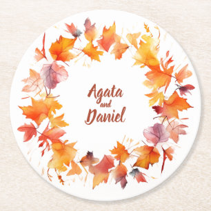 Porta-copo De Papel Redondo Splash Autumn Water: Portas copos de Casamento Per