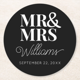 Porta-copo De Papel Redondo Sr. Elegant Festa de noivado de ensaio clássico