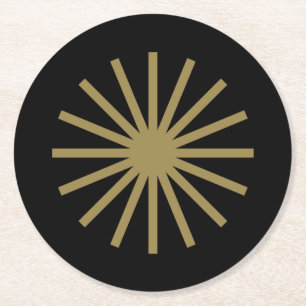 Porta-copo De Papel Redondo Starburst Black e Dourado