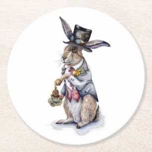 Porta-copo De Papel Redondo Steampunk March Hare