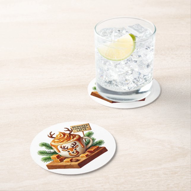 Porta-copo De Papel Redondo Sublimação da Arte do Café Cozy Morning (Insitu)