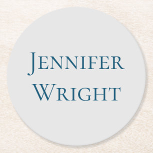 Porta-copo De Papel Redondo Substitua pelo seu nome Classical Plain
