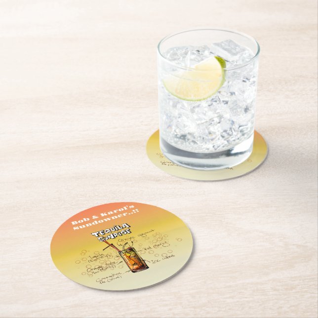 Porta-copo De Papel Redondo Sundowner Tequila Cocktail (Insitu)