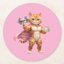 Super Mom Gym Cat Pink Tumbler