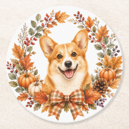 Porta-copo De Papel Redondo Suporte para copo Pembroke Welsh Corgi