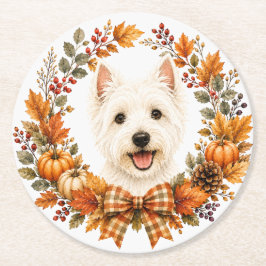 Porta-copo De Papel Redondo Suporte para copo West Highland White Terrier